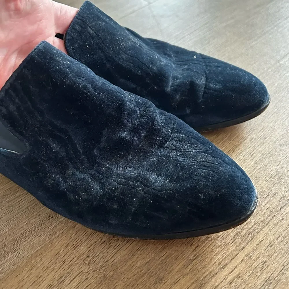 Clergerie black velvet slides 37
